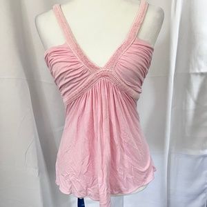 SKY womens top size Small - Pink with braiding details